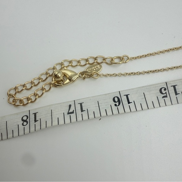 Chico’s Gold Tone Long Blue Pendant Necklace - Picture 9 of 10